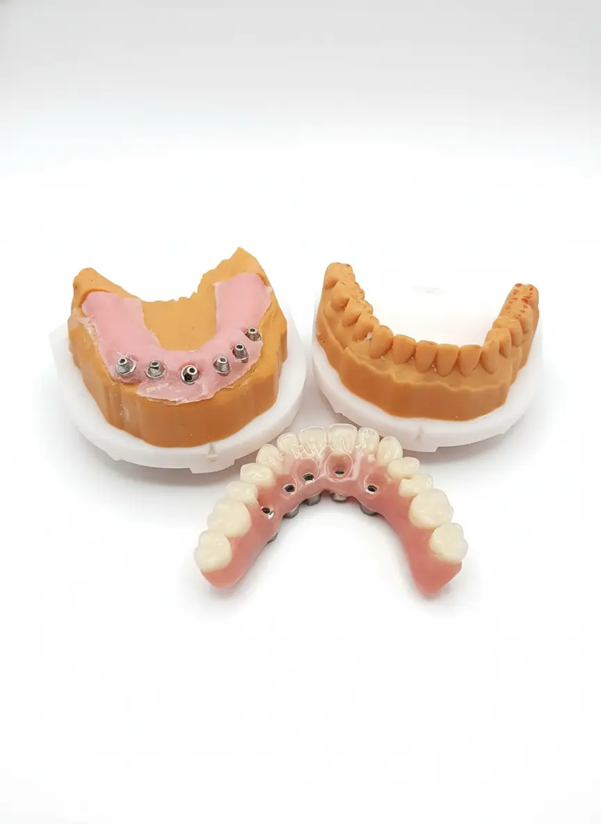 Prothese combiné fixe et amovible